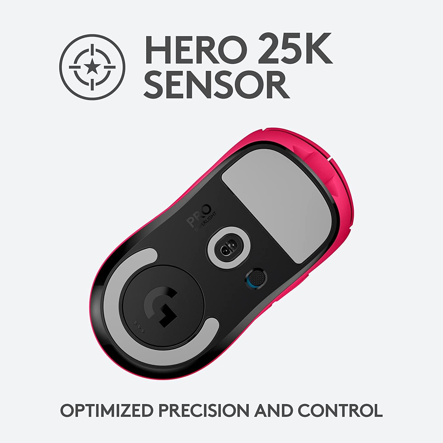 Logitech PRO X SUPERLIGHT Wireless Gaming Mouse With Hero 25K Sensor (910-005958) - Pink